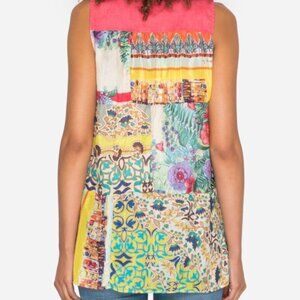 Johnny Was Patchwork Scarf Back Tank Size 1X